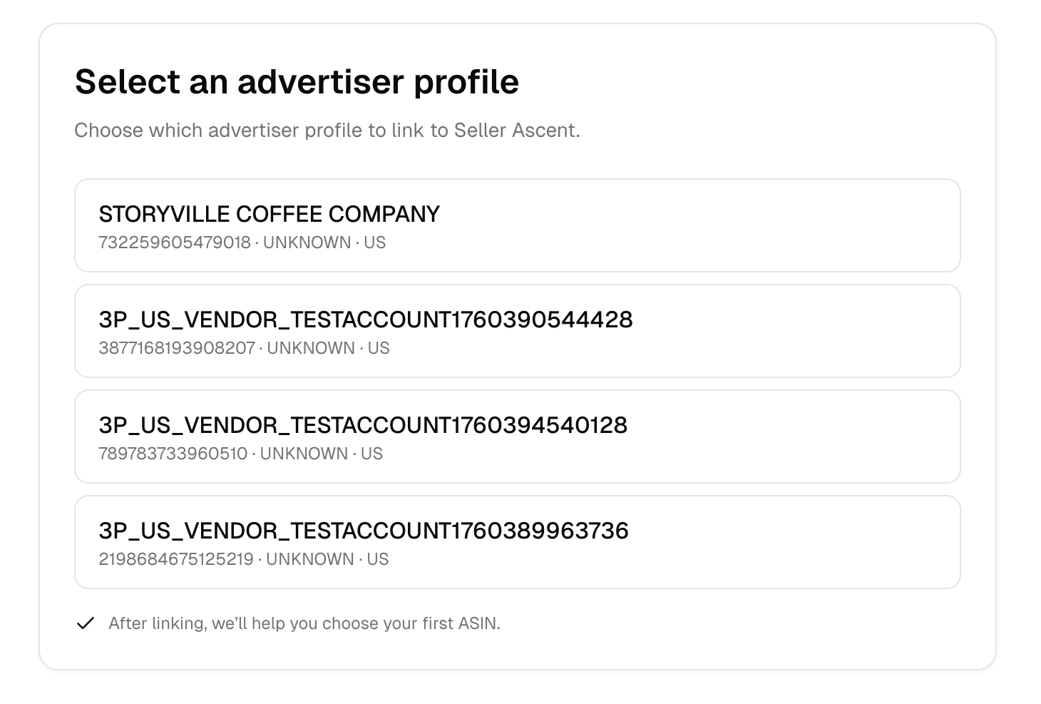 Select an advertiser profile list